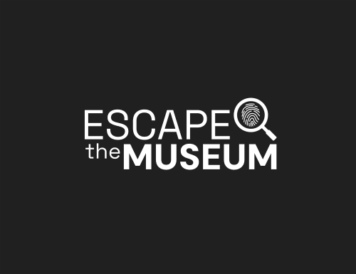 Escape the Museum logo with a magnifying glass