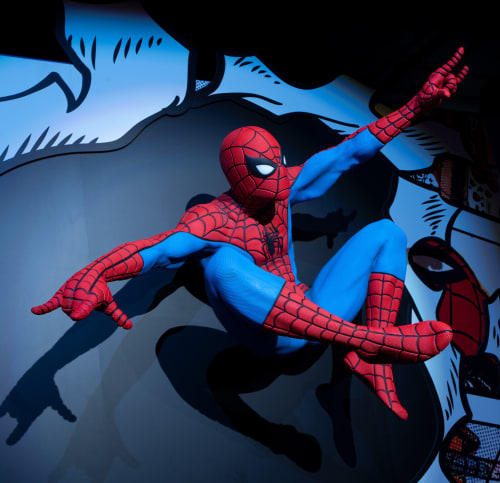 Figure of Spider-Man in mid-leap