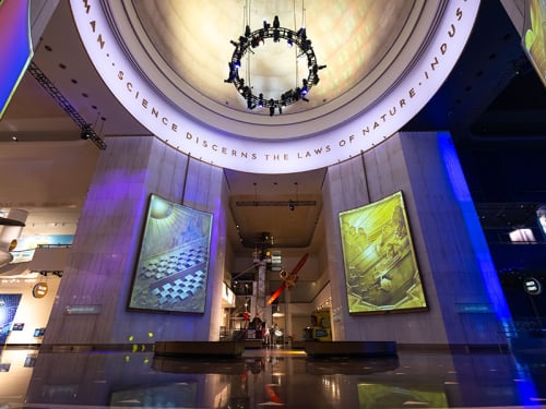 Museum Rotunda interior dome and pillars with no guests