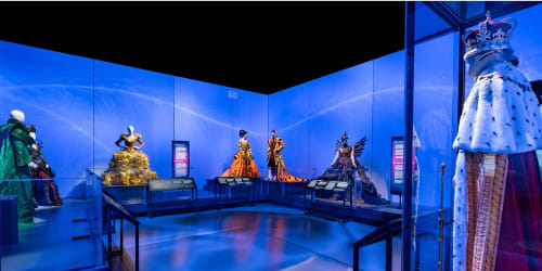 Gallery shot of "Crafting Character: The Costumes of Paul Tazewell" featuring costumes from 'Hamilton', 'The Sleeping Beauty Ballet' and 'The Wiz'