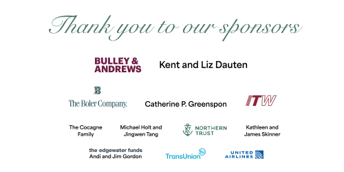 Message "Thank you to our sponsors" above logos and names of Columbian Ball sponsors