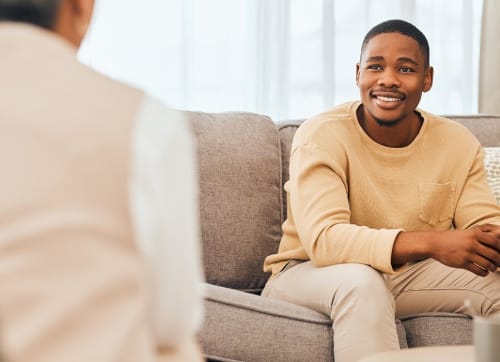 man in an individual therapy session