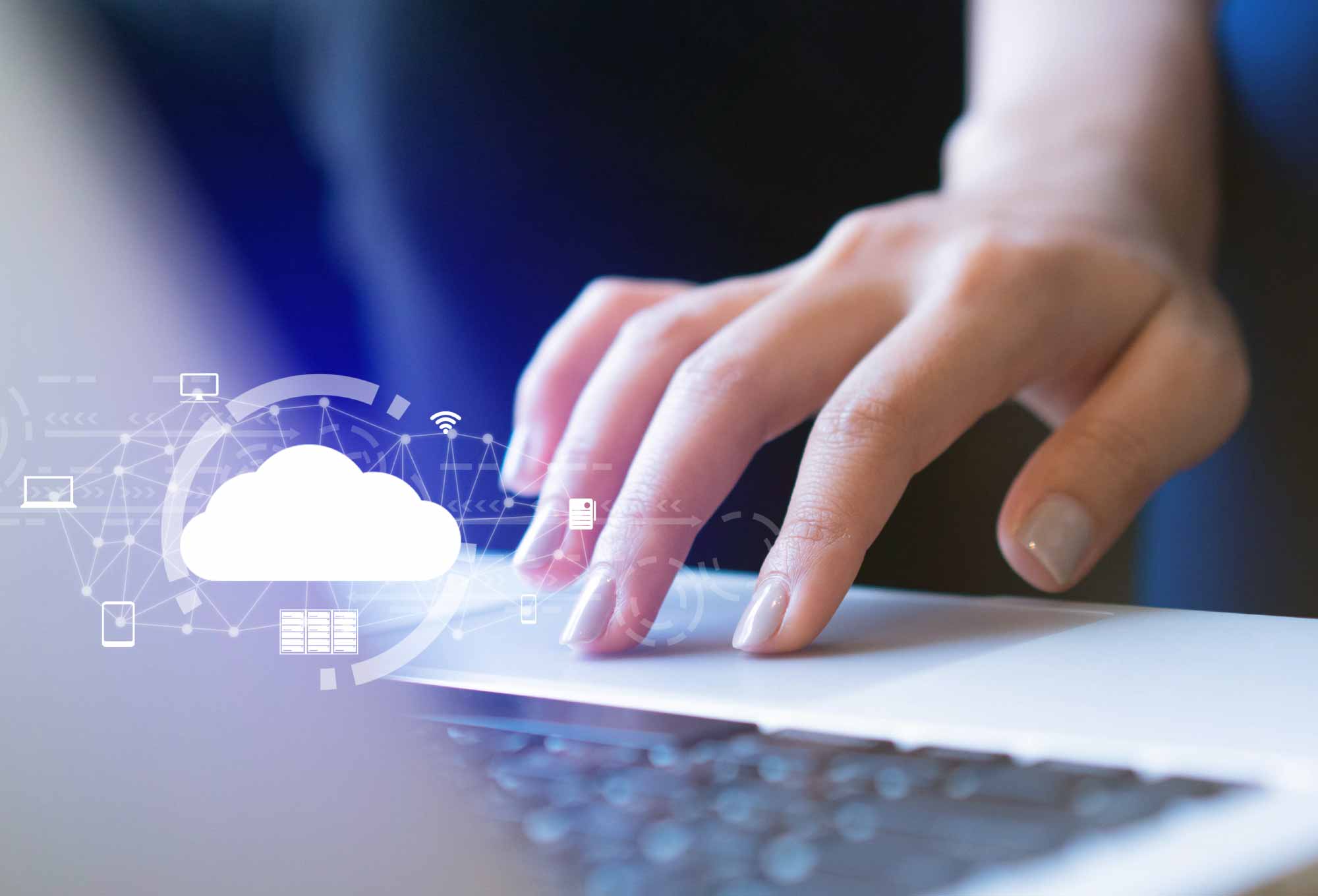 hand typing on keyboard