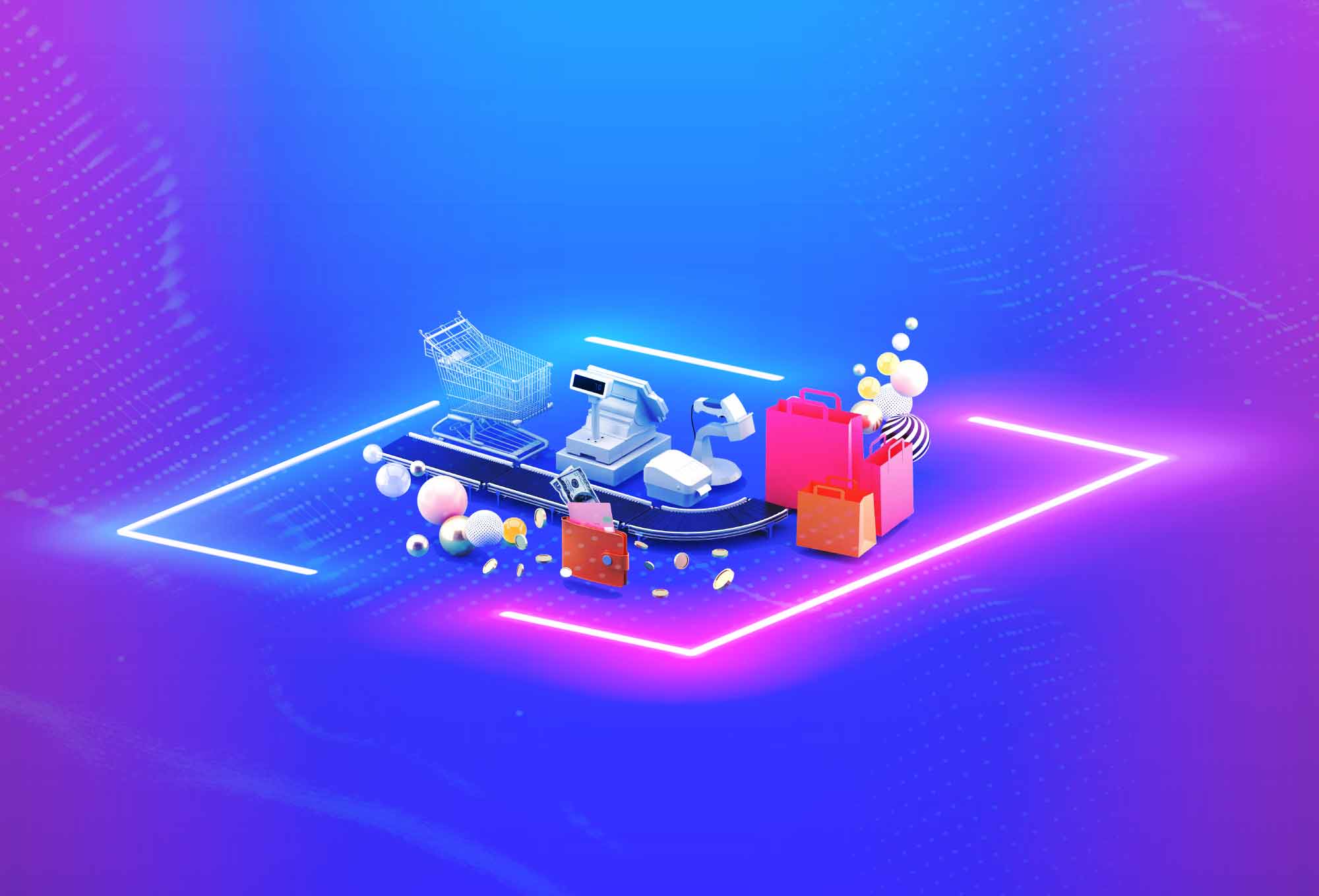 sales-order-animation-surrounded-by-neon-square