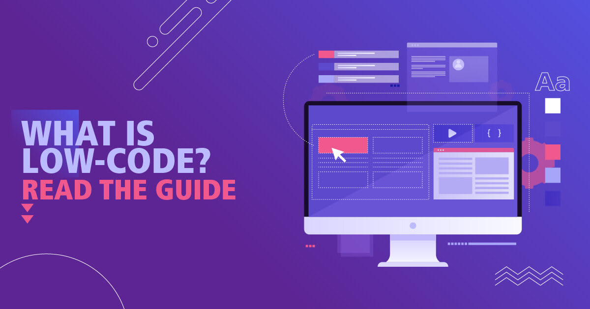 computer against purple background