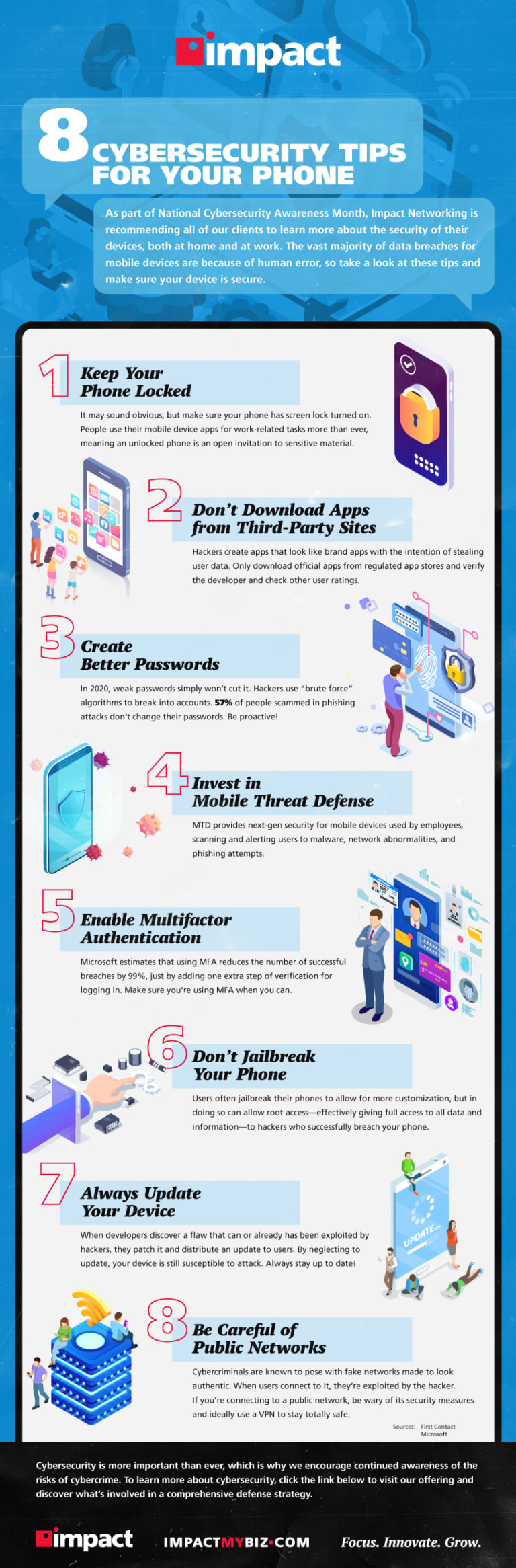 8 cybersecurity tips for your phone | infographic