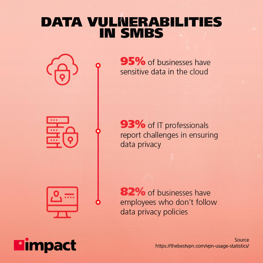 Data vulnerabilities in small and medium sized businesses | infographic