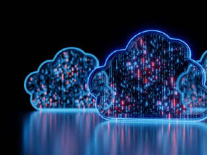 digital clouds on black background