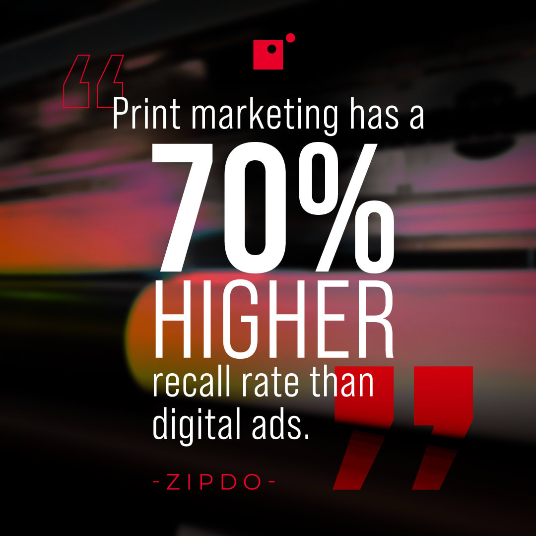 "Print marketing has a 70% higher recall rate than digital ads"