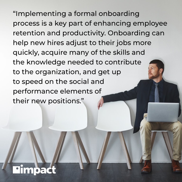 Quote graphic on formal onboarding