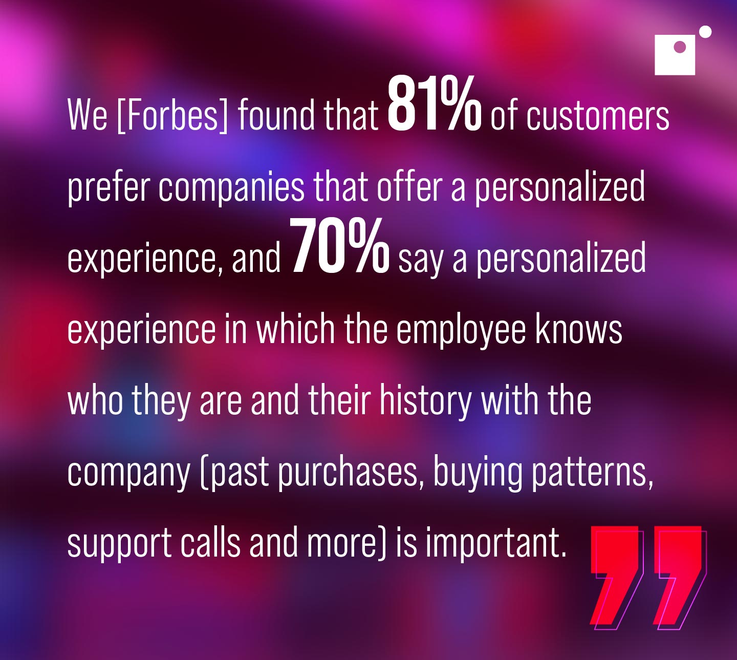 A quote on personalized experience