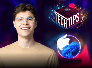 man in front of red and blue background | how to scan your computer for malware on windows pc and mac tech tips