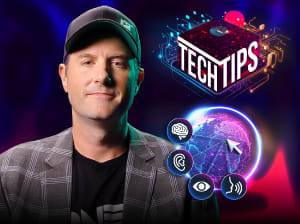 man in hat in front of blue and red background | tech tips