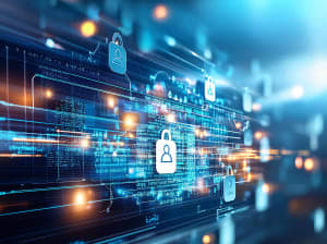 A digital wall with lock pads placed on it