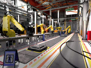 Manufacturing line of robots