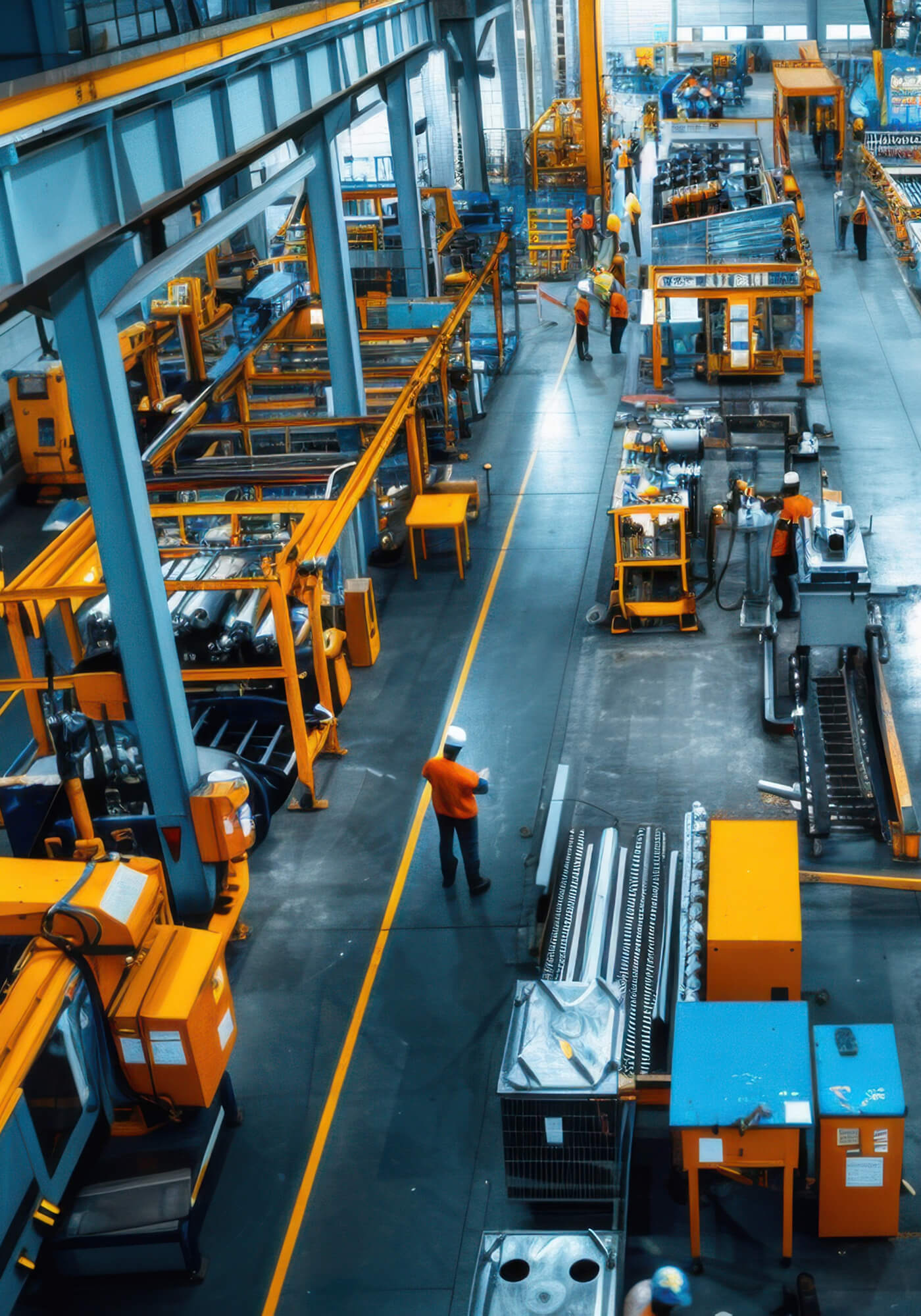 The floor at a manufacturing plant