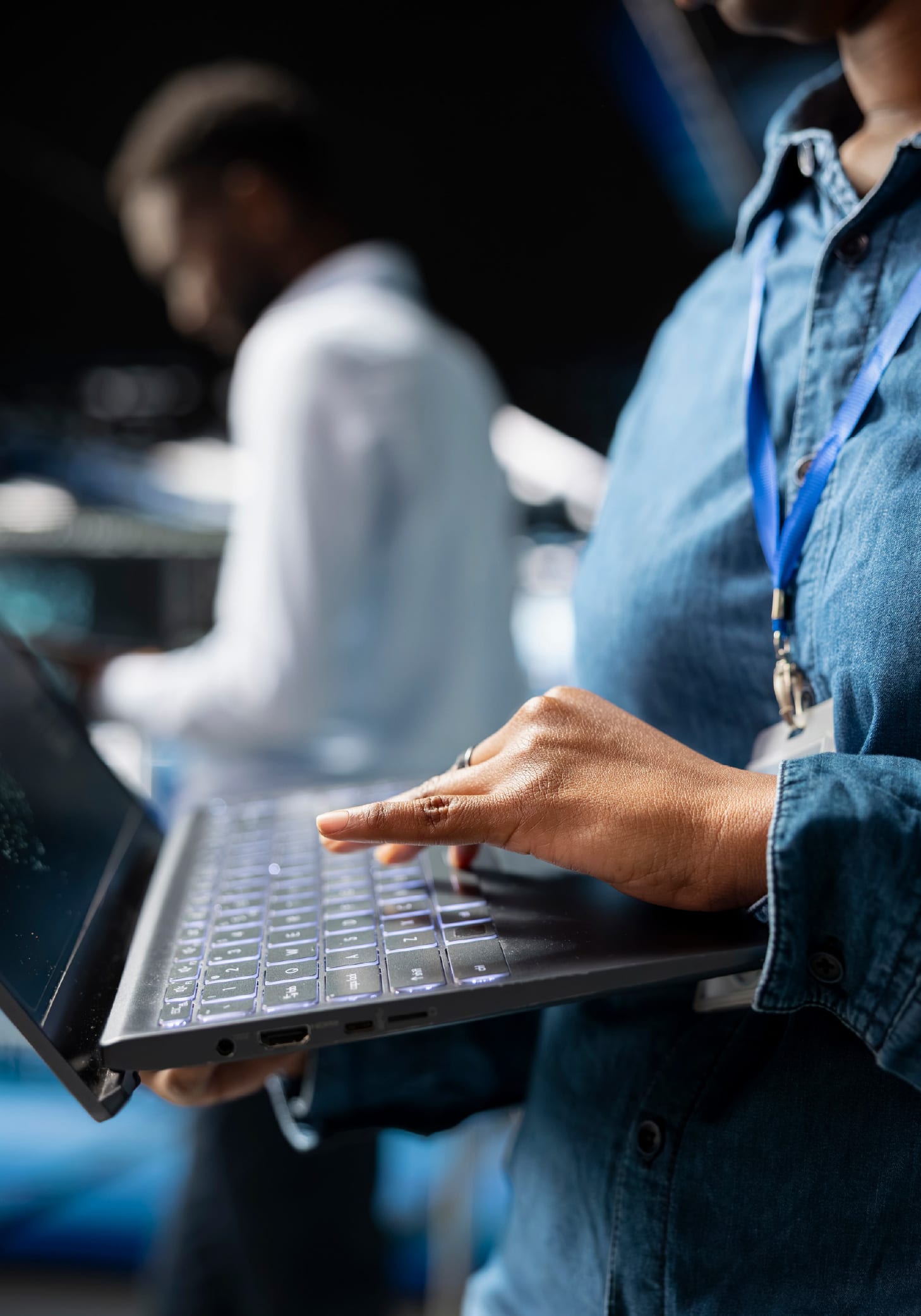 person working on laptop