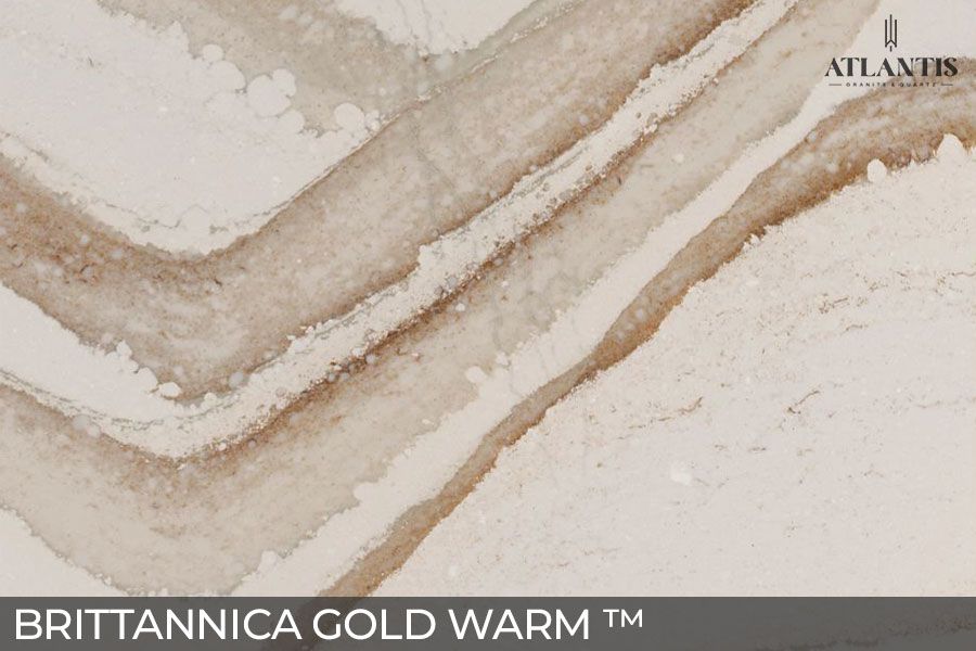 Cambria Stone Slab Quartz brittannica gold warm