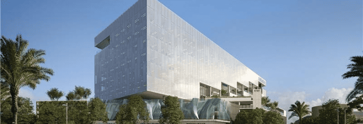 boxy sleek office building in los angeles california