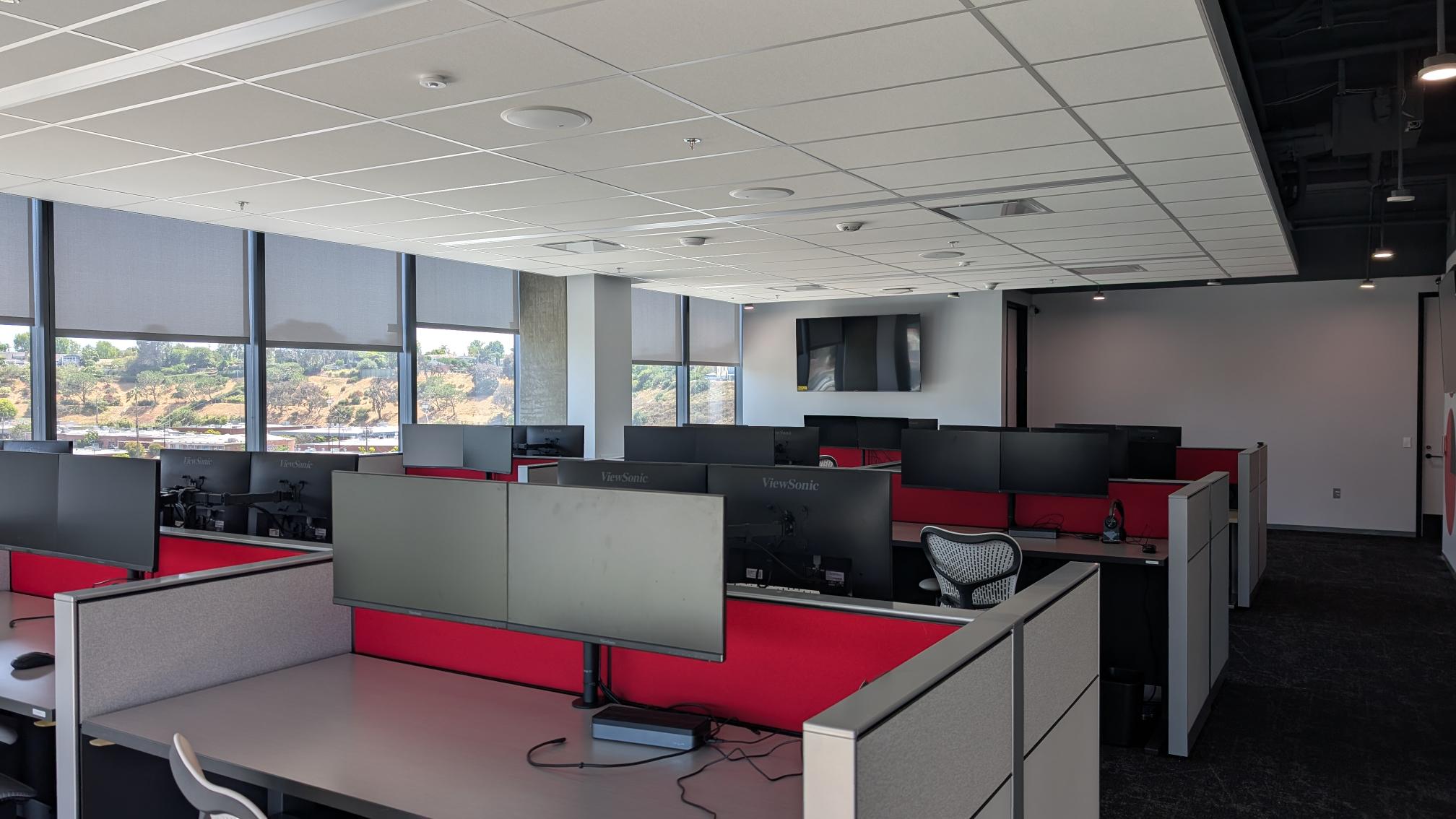 The IT section ready for employees at the new Impact Culver City office