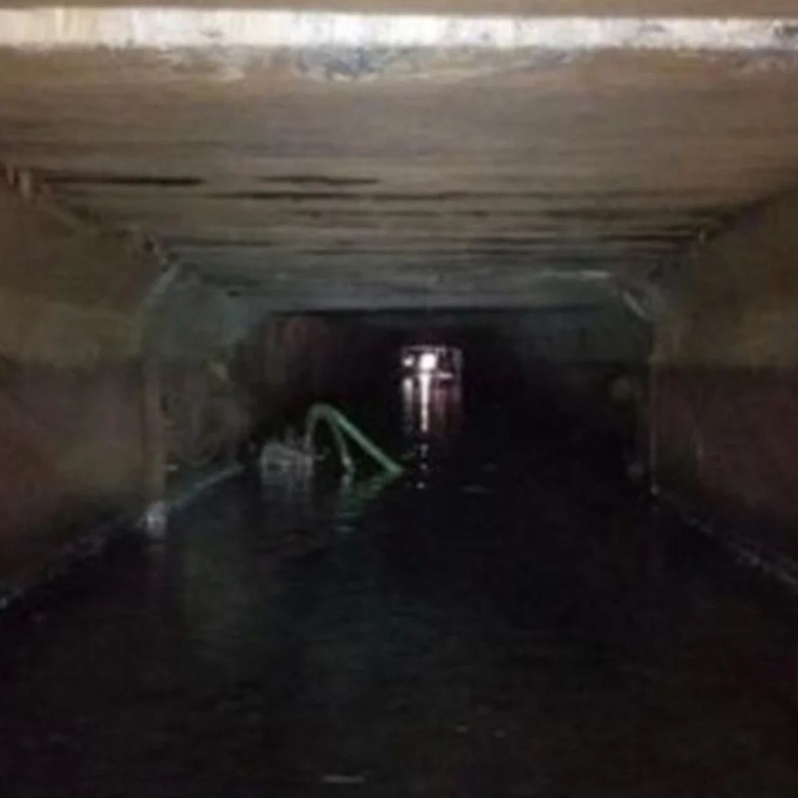 image of culvert during polyurethane injection